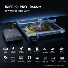 iKier K1 Pro 1064nm 20W Fiber Laser Marking Machine - Precision Laser Engraver for Metal