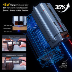 iKier K1 Pro Max: 48W/24W Power Switching Laser Engraving and Cutting Machine w/ Free Honeycomb Panel