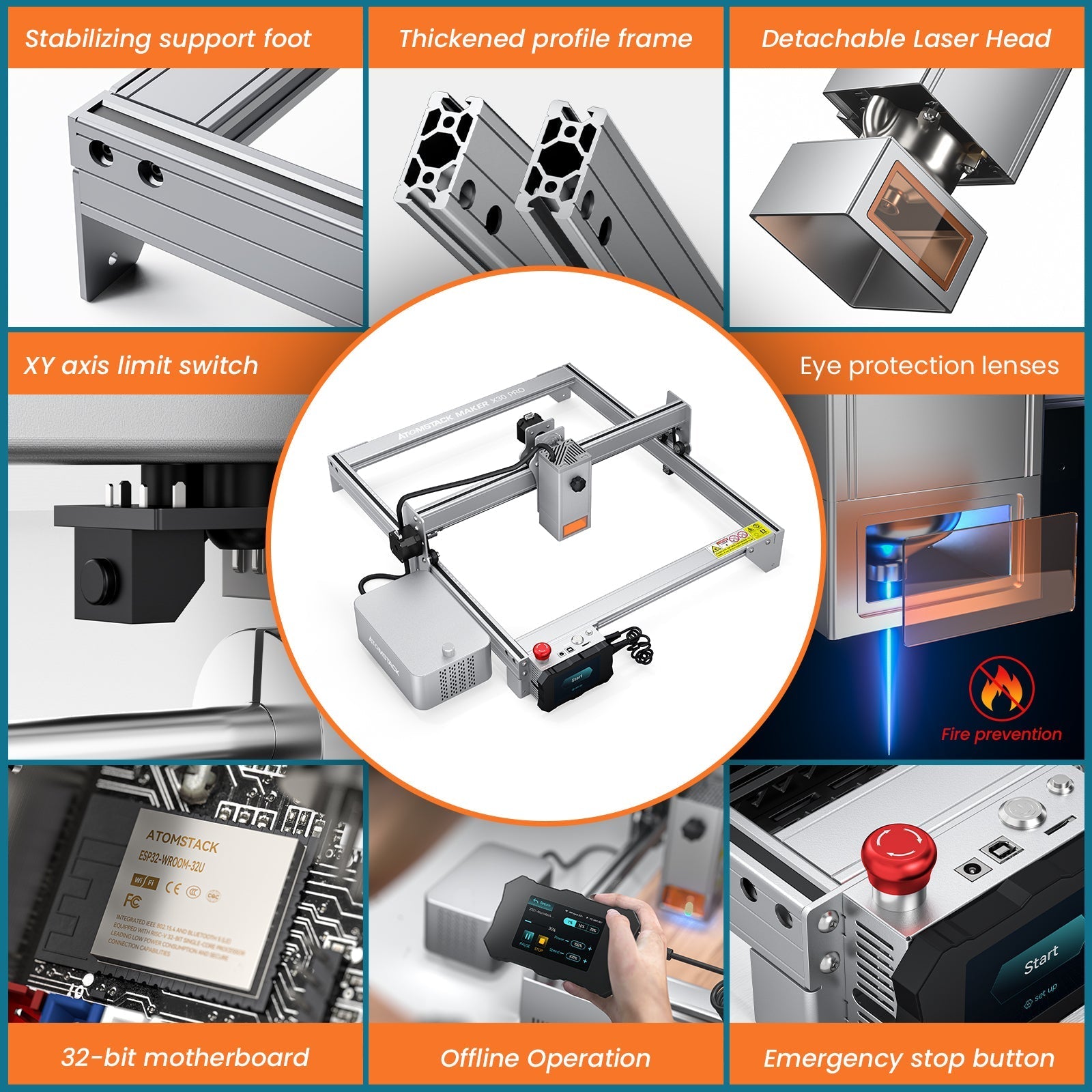 【Refurbished】Atomstack X30 Pro 160W 6-core Laser Engraving and Cutting Machine