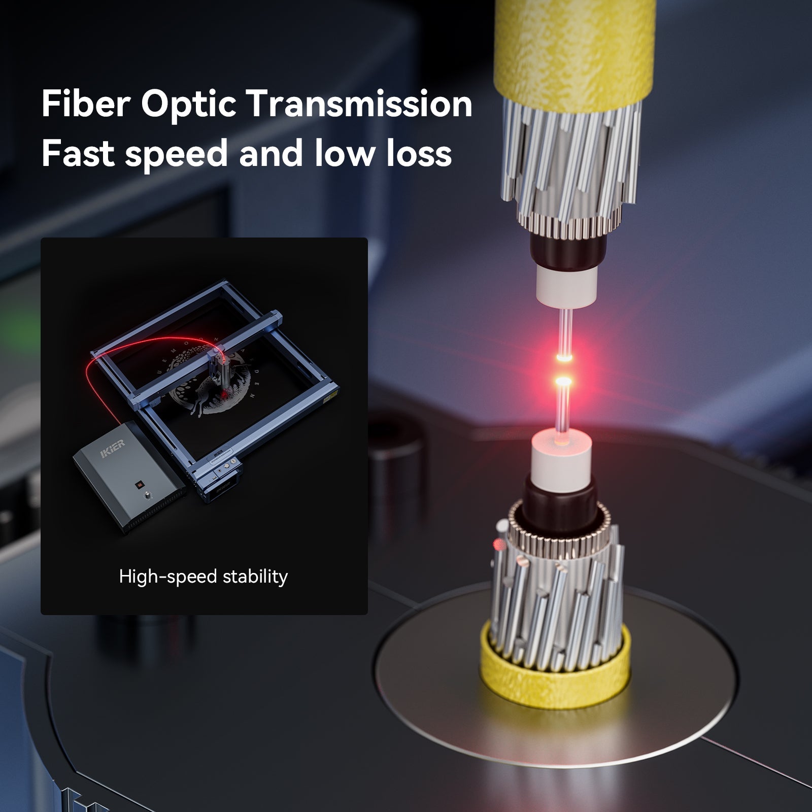 iKier K1 Pro 1064nm 20W Fiber Laser Marking Machine - Precision Laser Engraver for Metal