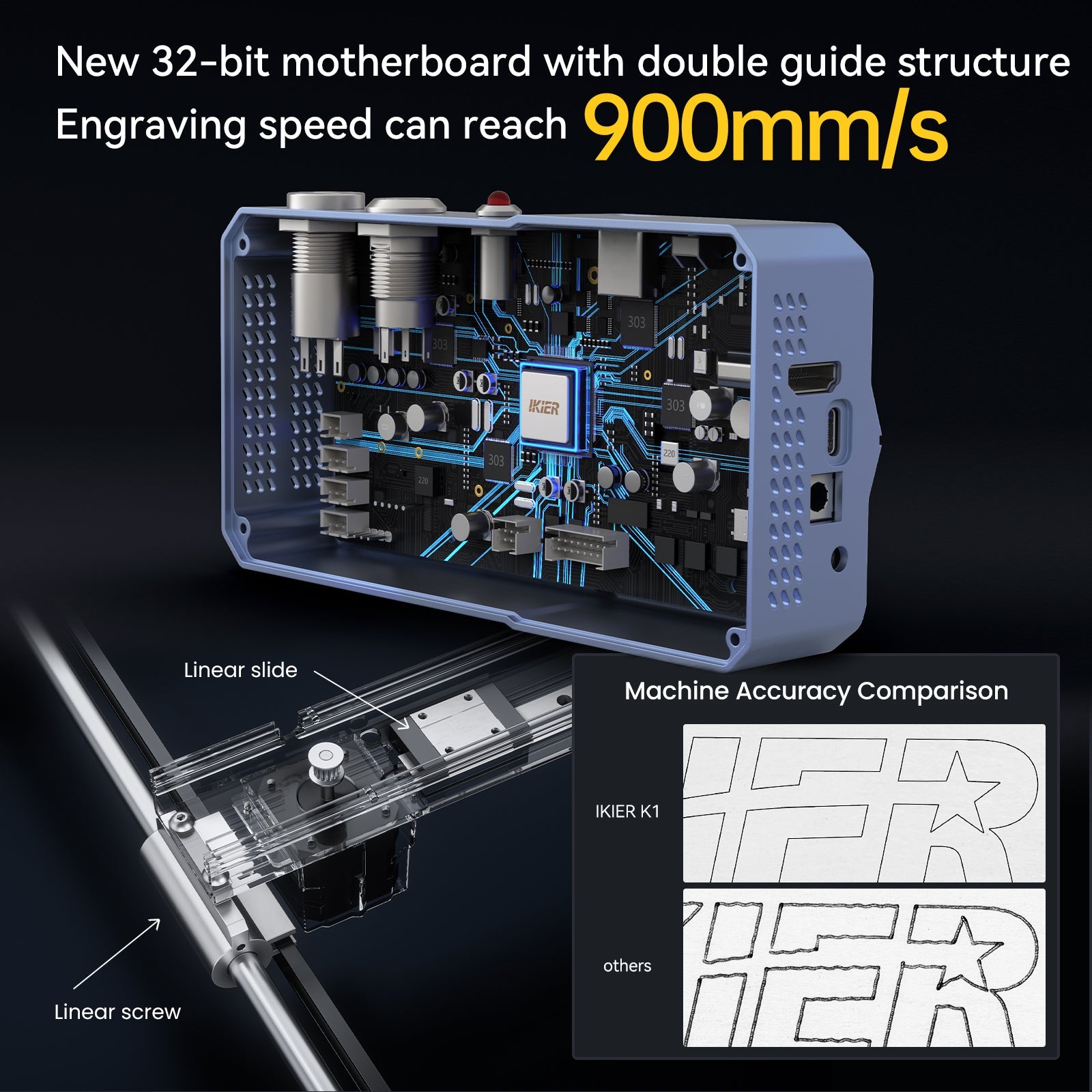 iKier K1 Pro 1064nm 20W Fiber Laser Marking Machine - Precision Laser Engraver for Metal