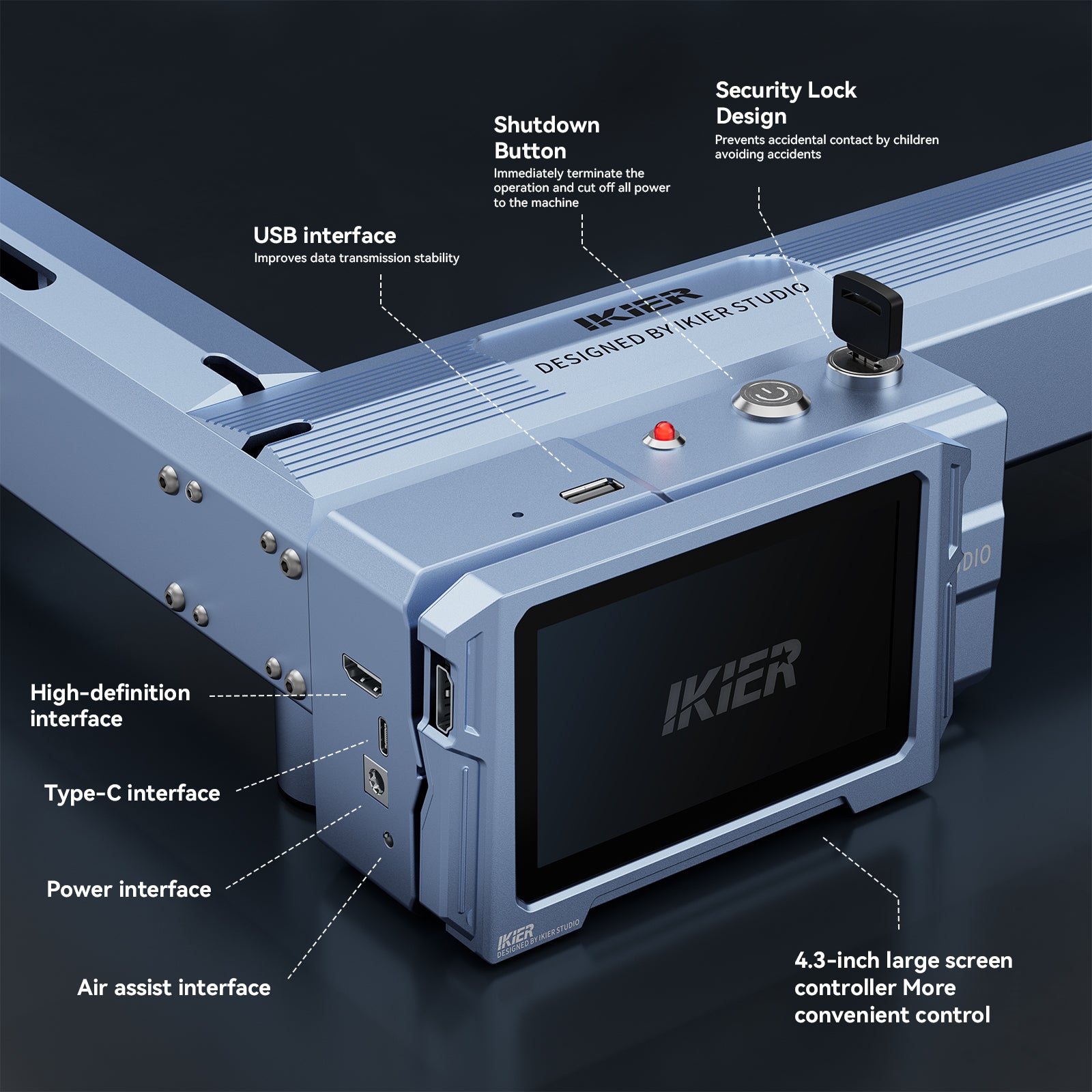 iKier K1 Pro 1064nm 20W Fiber Laser Marking Machine - Precision Laser Engraver for Metal