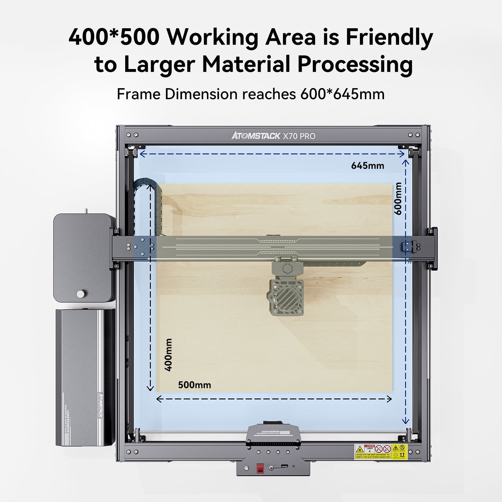 [US Only] Atomstack X70 Pro 360W Laser Cutter w/ F60 Air Assist & Free Enclosure