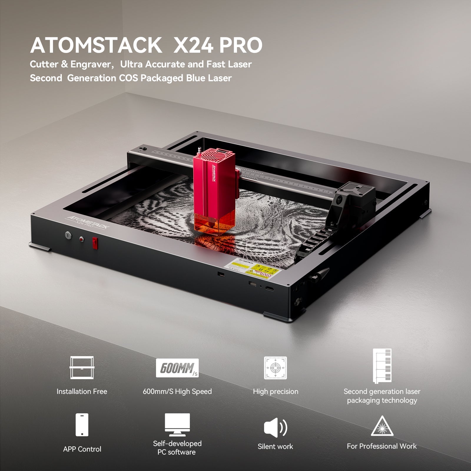 [US Only] Atomstack X24 Pro 120W All-in-one 2nd Generation Laser Engraver + B3 Enclosure Dust-Proof Protective Box