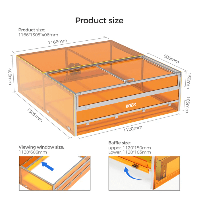 IKier E3 Enclosure For Atomstack X70/A70 MAX - Laser Engraver Smoke Containment