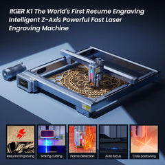 iKier K1 Pro 24W Laser Engraving Machine Cutting Master w/ Free Heightening Feet Set