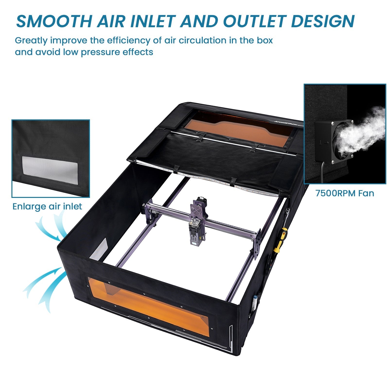 Atomstack FB2 Plus Enclosure Foldable Cover for All Brands Laser Engraver with Extension Kit