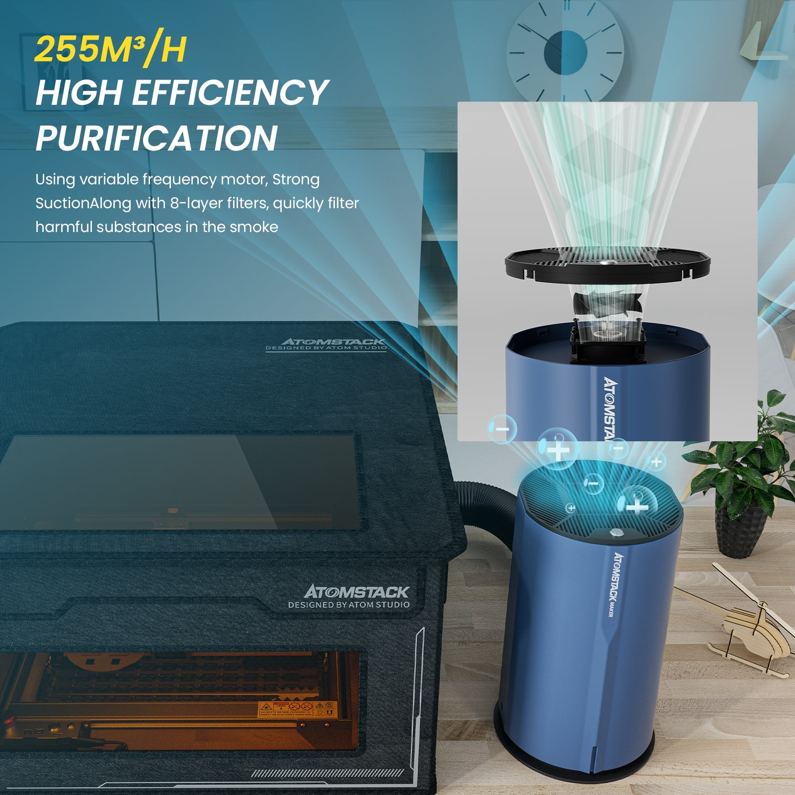 [US Only] Atomstack D2 Air Purifier for Laser Engraver Smoke Filter