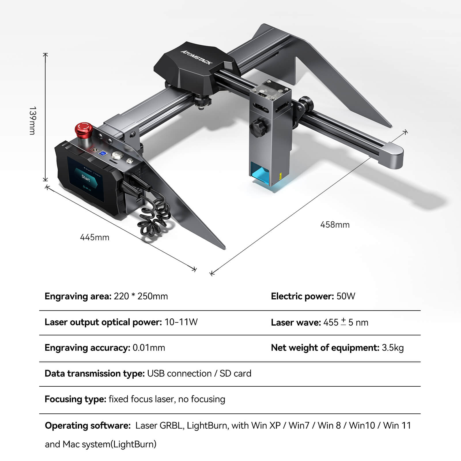 [Refurbished] Atomstack P9 M50 50W Portable Laser Engraver and Cutter