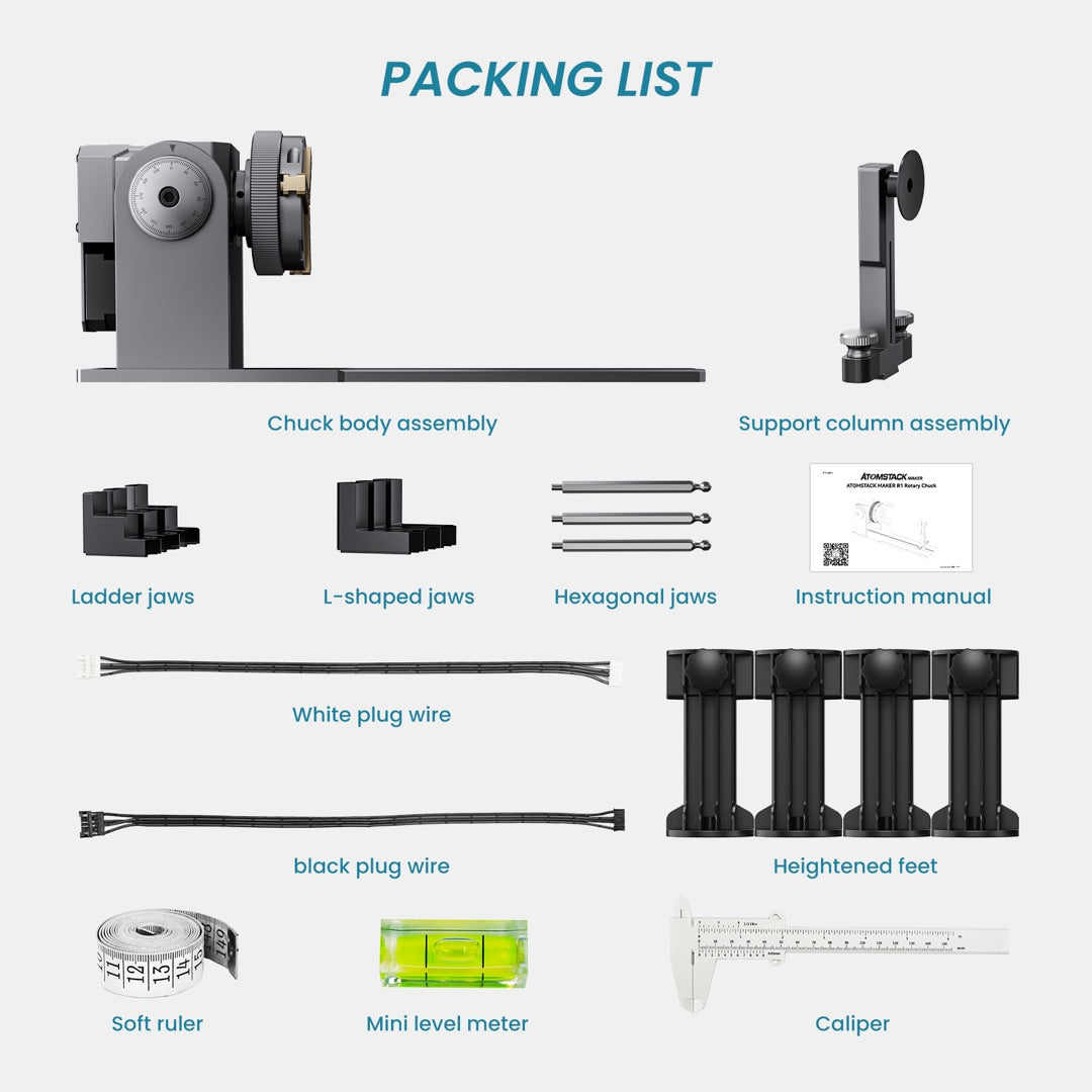 [Refurbished] Atomstack R1 Multi-function Chuck Rotary for Laser Engraver