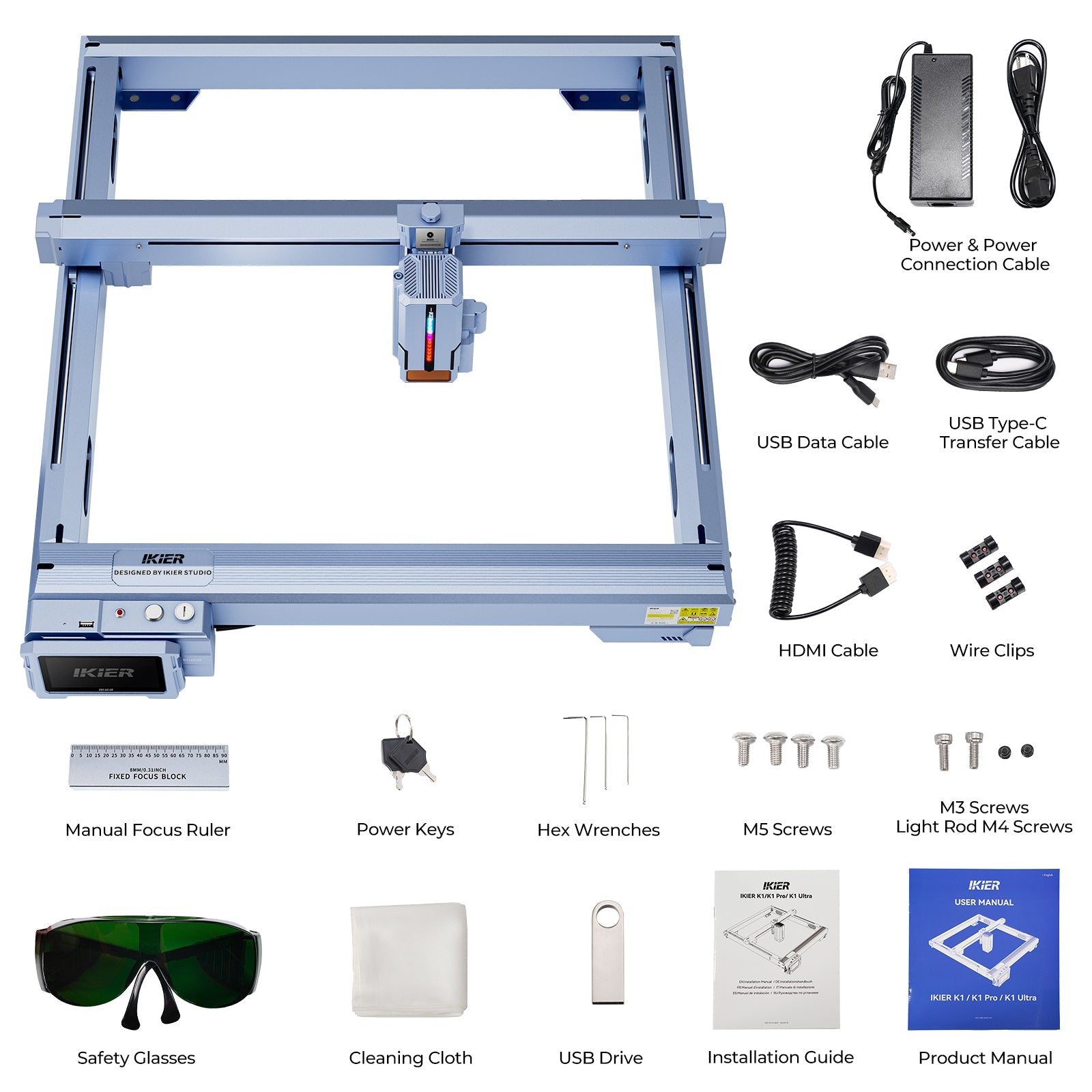 iKier K1 Pro 12W Higher Accuracy Laser Engraving and Cutting Machine