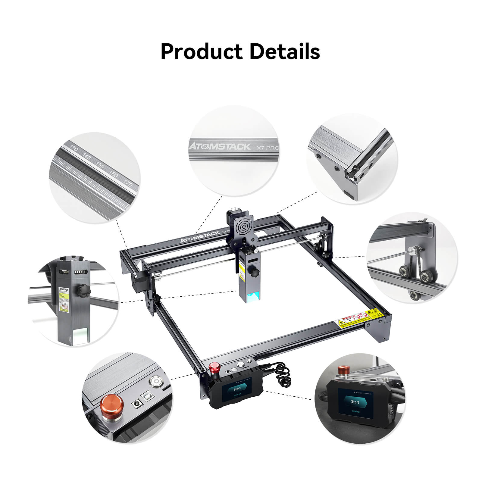 Atomstack X7 Pro 50W Laser Cutter & Engraving Machine + R1 Rotary Chuck