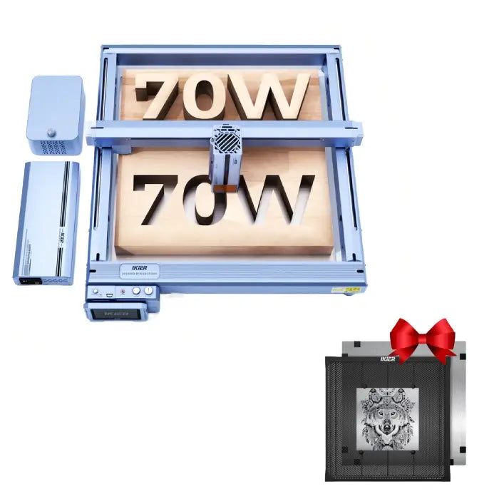 ikier 70w diode laser cutter with free honeycomb panel 